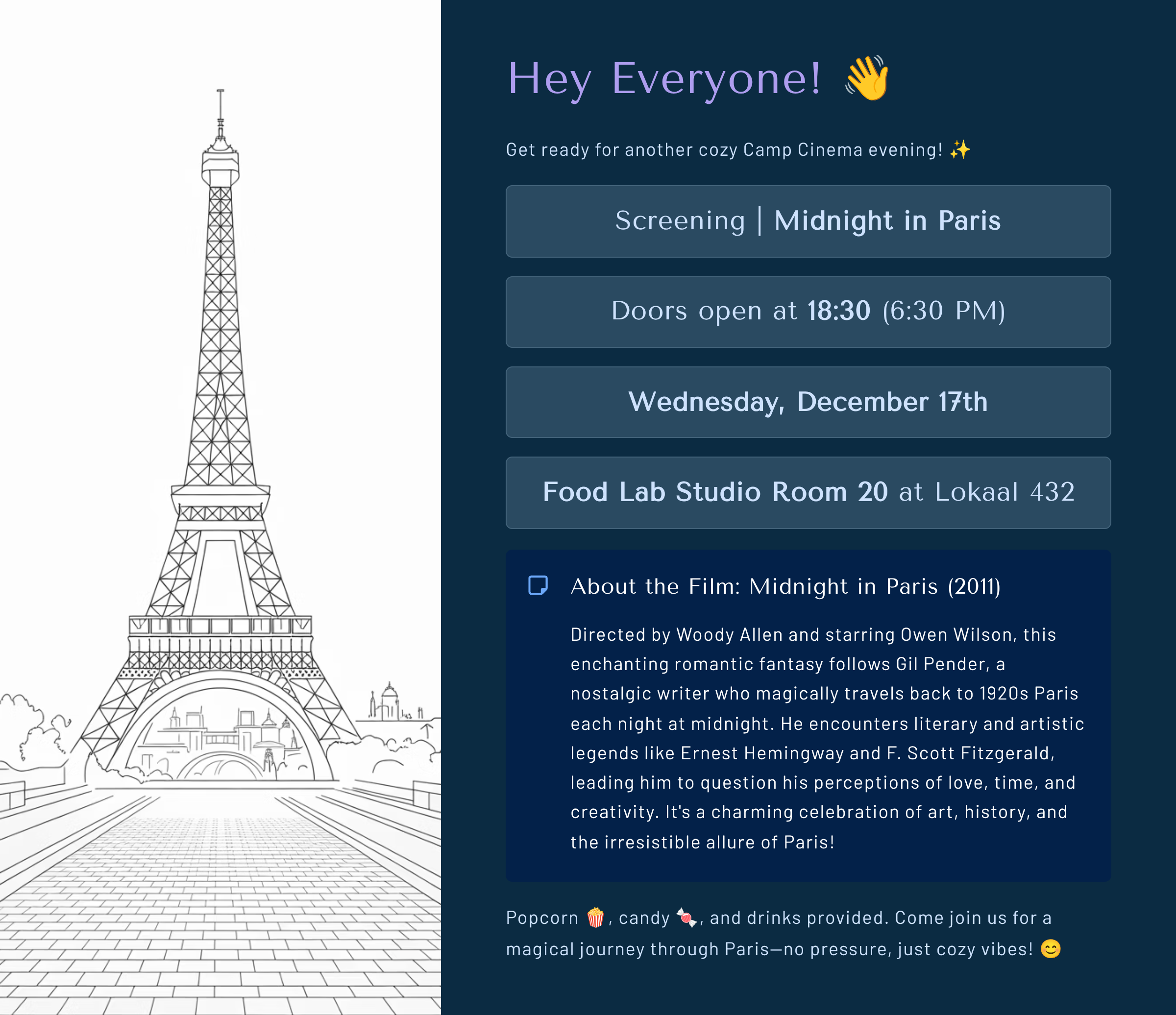 Camp Cinema | Midnight In Paris